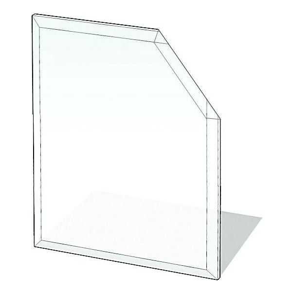 Sklo pod kachle 1100x1100x8 mm skosený štvorec