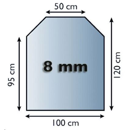 Sklo pod kachle 1200x1000x8 mm