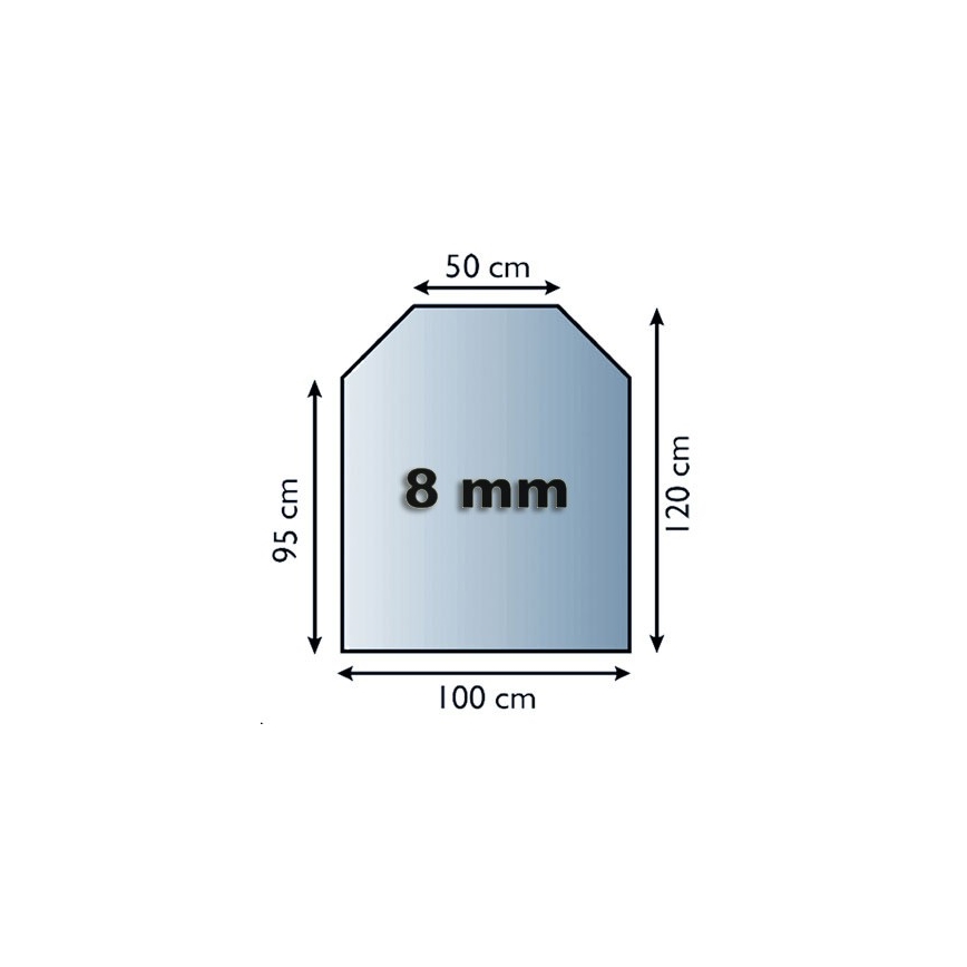 Sklo pod kachle 1200x1000x8 mm