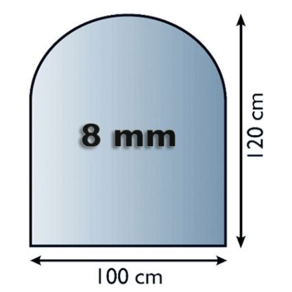 Sklo pod kachle 1200x1000x8 mm poloblúk