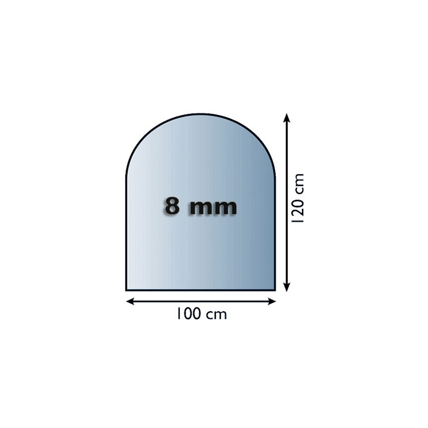 Sklo pod kachle 1200x1000x8 mm poloblúk
