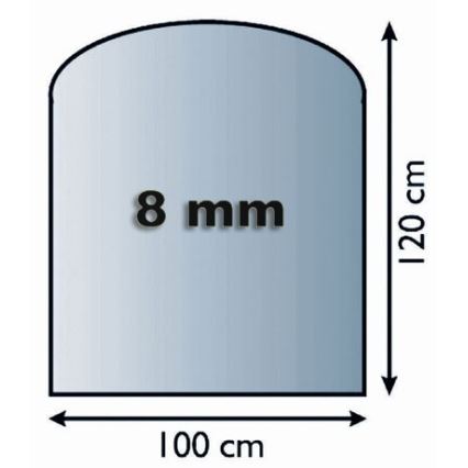 Sklo pod kachle 1200x1000x8 mm poloblúk