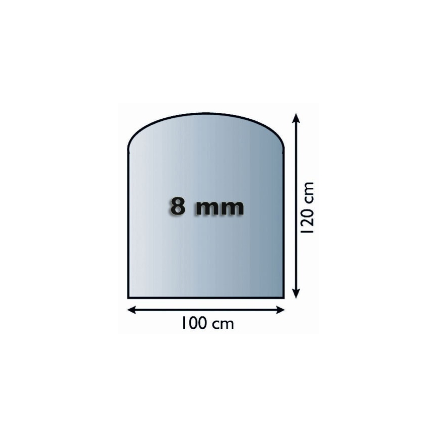 Sklo pod kachle 1200x1000x8 mm poloblúk