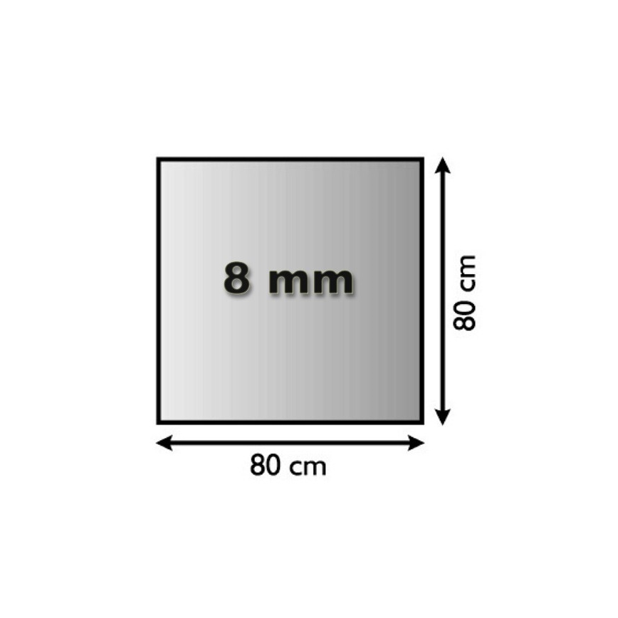 Sklo pod kachle 800x800x8 mm štvorec