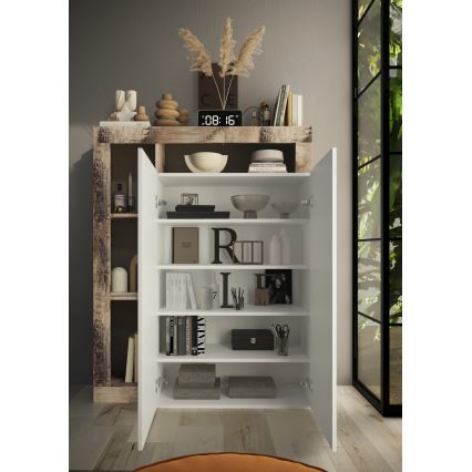 Skriňa LENOR biela/javor