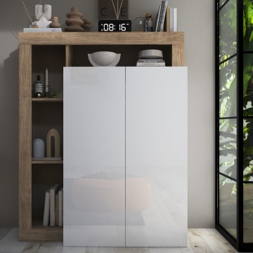 Skriňa LENOR biela/svetlý dub