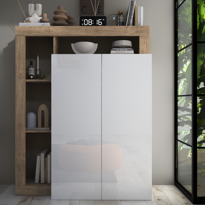 Skriňa LENOR biela/svetlý dub