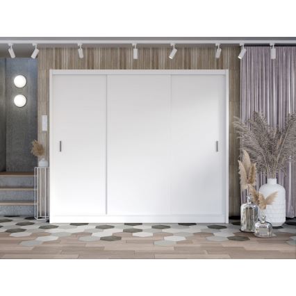 Skriňa na šaty s posuvnými dverami SAPHIRA 250x215 cm biela