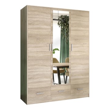 Skriňa na šaty so zrkadlom SANNA 150x215 cm dub sonoma