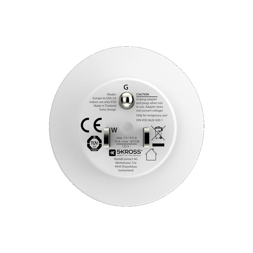 SKROSS - Cestovný adaptér USA 15A
