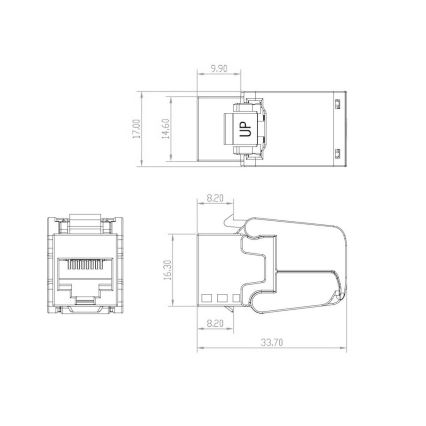 Solarix - Samorezný keystone CAT5E UTP