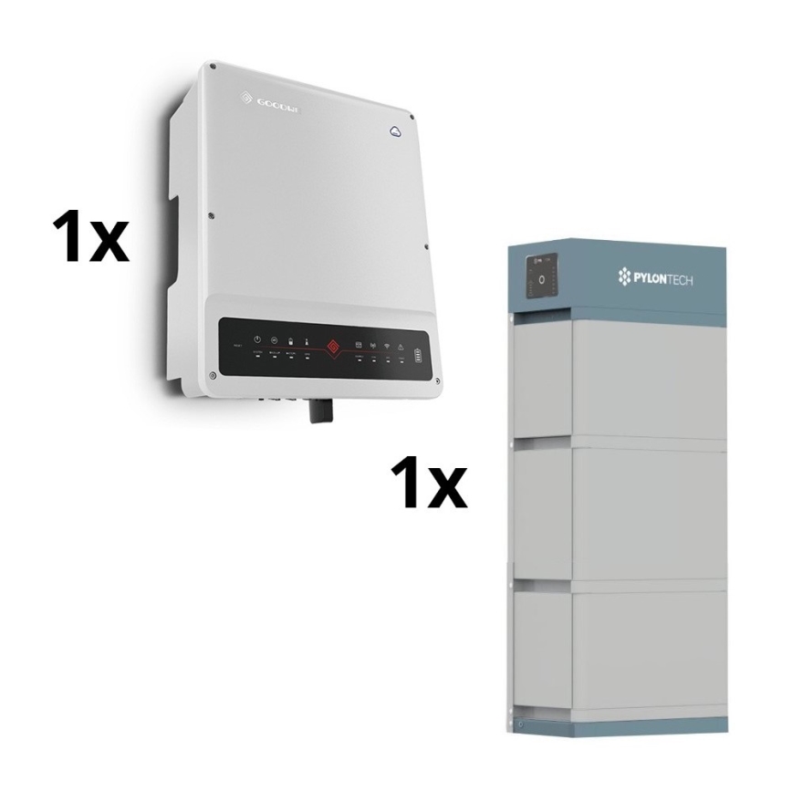 Solárna zostava GOODWE - 10kW GOODWE hybridní menič 3f + 10,65 kWh batérie PYLONTECH H2