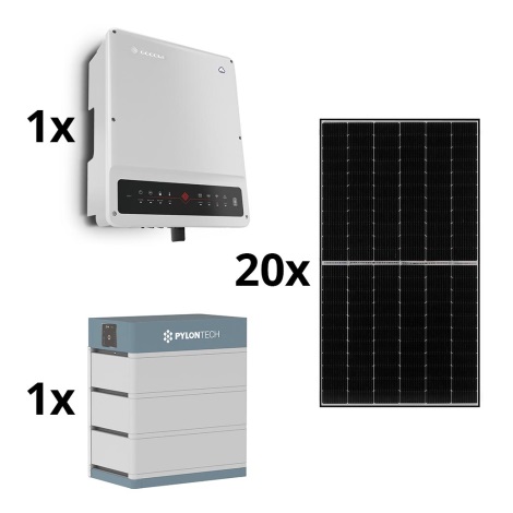 Solárna zostava GOODWE - 8kWp JINKO + 8kW GOODWE hybridný menič 3f +10,65kWh batérie PYLONTECH