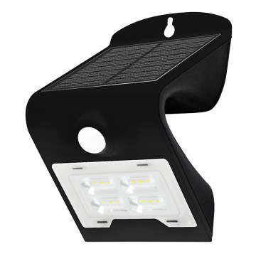 Solárne nástenné svietidlo so senzorom LED/2W IP65 čierne Solárne nástenné svietidlo so senzorom LED/2W IP65 čierne