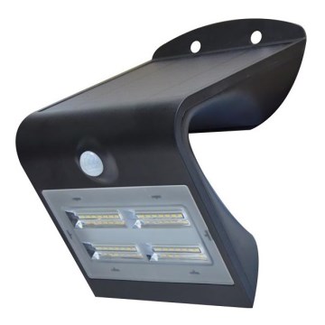 Solárne nástenné svietidlo so senzorom LED/3,2W IP65 čierne Solárne nástenné svietidlo so senzorom LED/3,2W IP65 čierne
