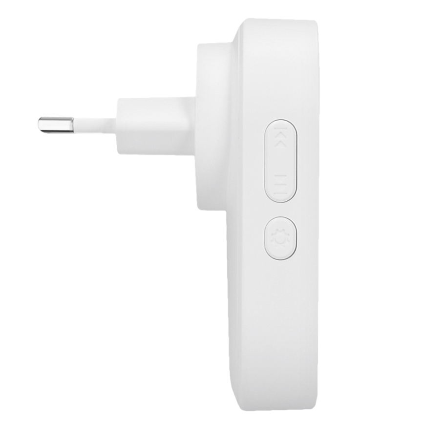 Bezdrôtový zvonček do zásuvky 230V IP56 biela