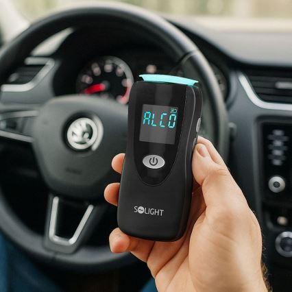 Profesionálny bezdotykový alkotester so snímačom palivového článku (Fuel Cell), 0,0 - 5,0‰ BAC, citlivosť 0,08‰, 3xAA