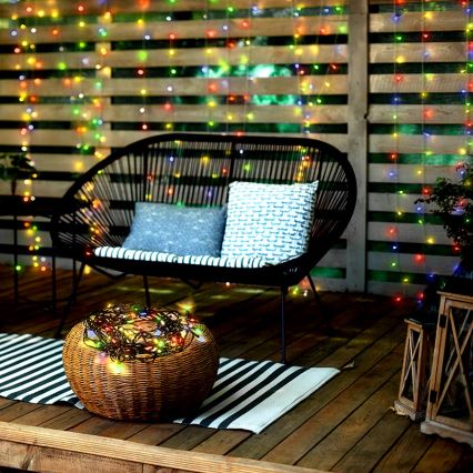 LED Vonkajšia reťaz 100xLED/8 funkcií IP44 13m viacfarebná