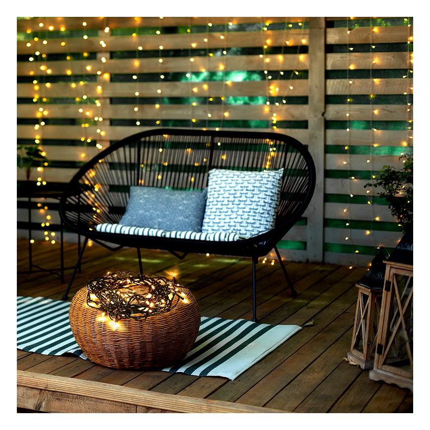 LED vonkajšia reťaz 100xLED/8 funkcií IP44 13m teplá biela