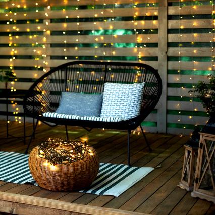 LED Vonkajšia vianočná reťaz 200xLED/8 funkcií IP44 25m teplá biela