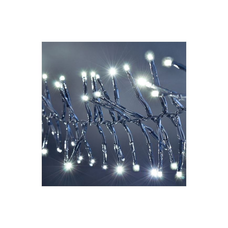 LED vonkajší reťaz 576xLED/8 funkcií 8m IP44 studená biela + diaľkové ovládanie