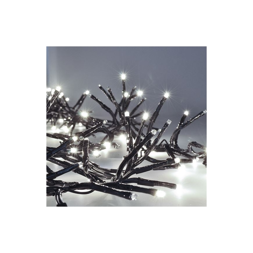 LED vonkajší reťaz 576xLED/8 funkcií 8m IP44 studená biela + diaľkové ovládanie