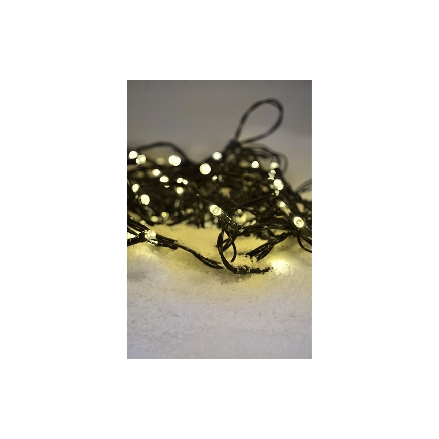 LED vonkajší svetelný reťazec 50×LED / 8 funkcií, 8 m, IP44, teplá biela