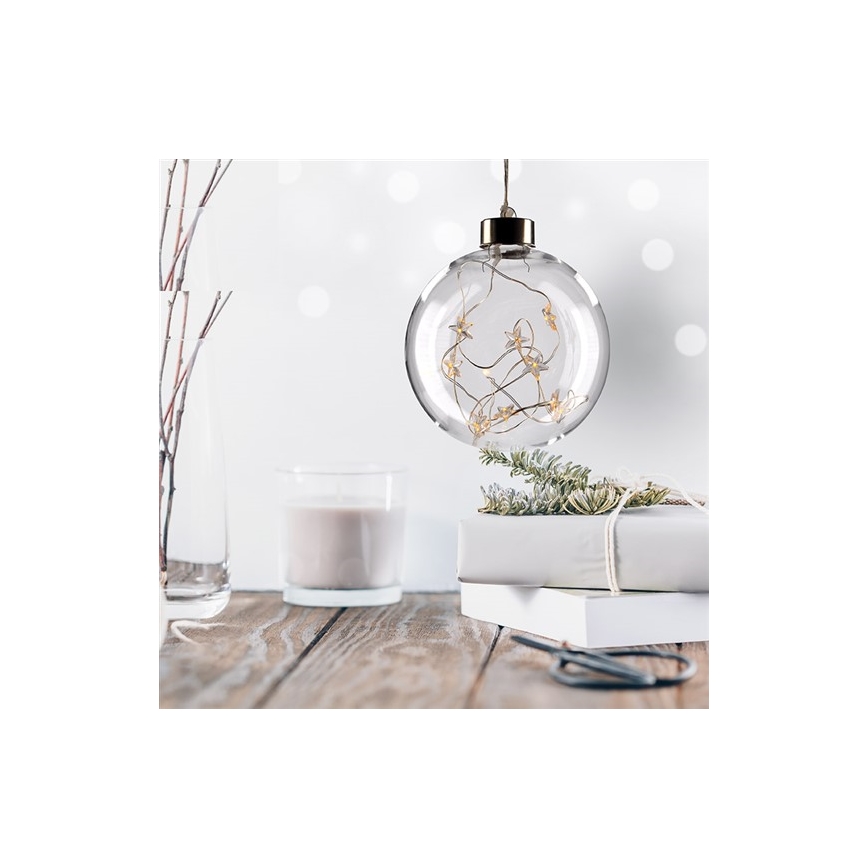 LED Vianočná guľa 10xLED/2xAA