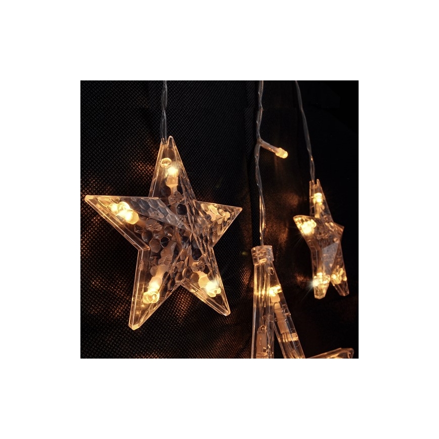 LED Vianočná reťaz hviezdy 77xLED/3xAA