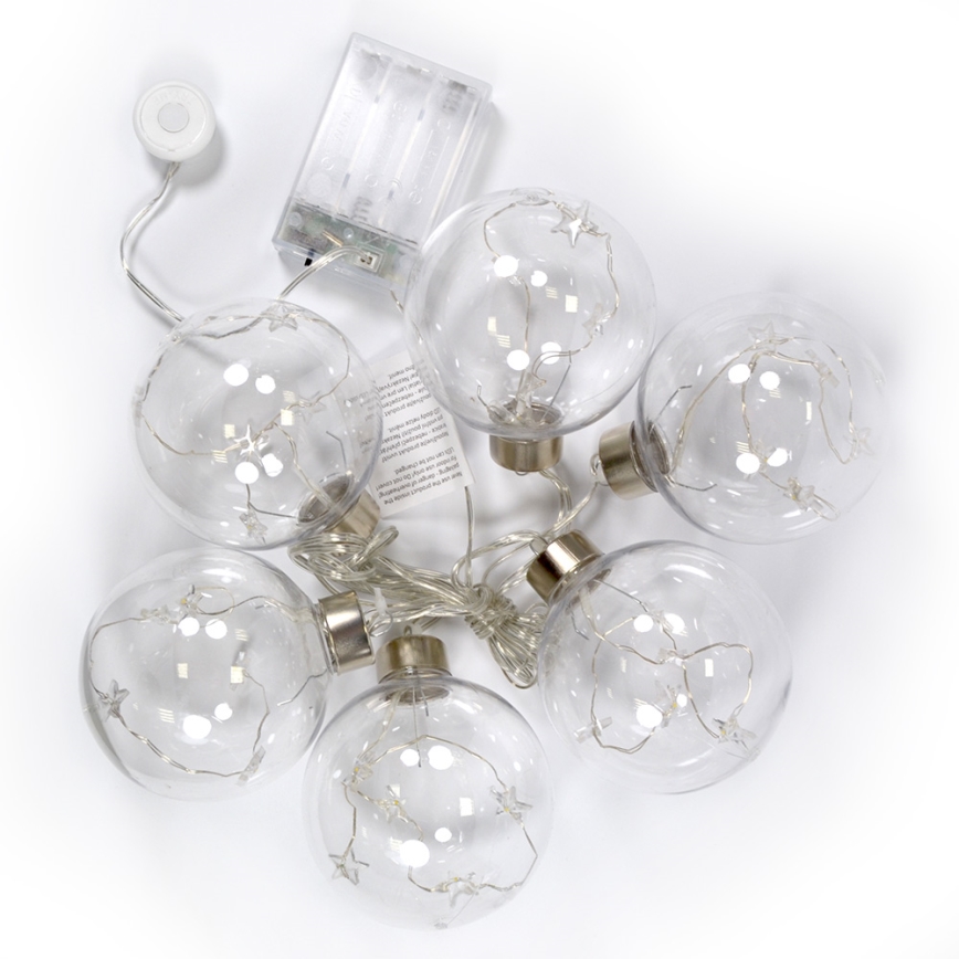 LED Dekoračná guľa 30xLED/3xAA pr.8cm