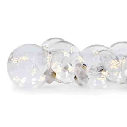 LED Vianočná reťaz 30xLED/3xAA 2,5m teplá biela