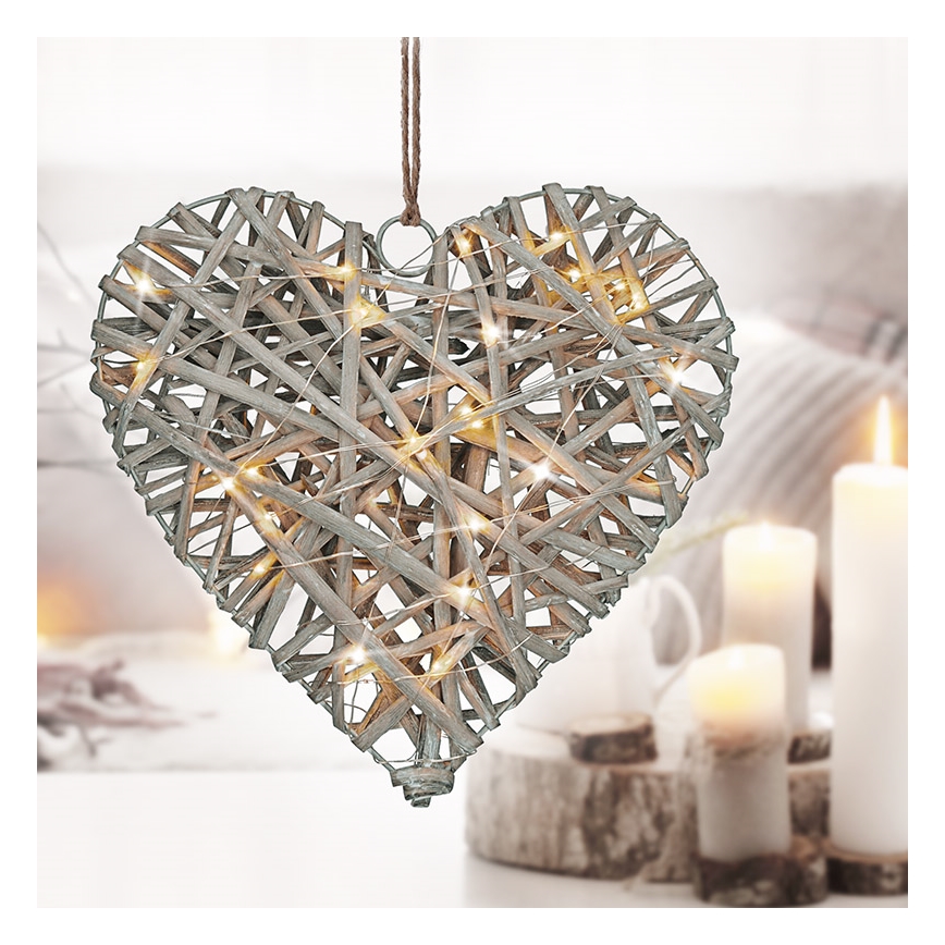 LED Vianočná dekorácia LED/2xAA ratan