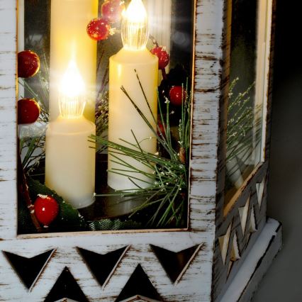 LED Vianočná dekorácia 3xLED/3xAAA lucerna
