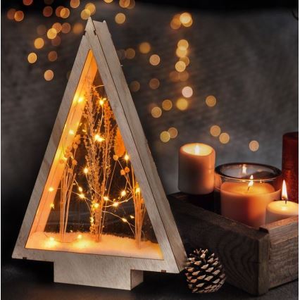 LED Vianočná dekorácia LED/2xAA zasnežené zimné kvety