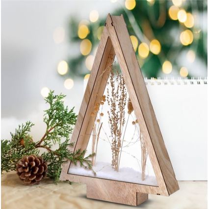 LED Vianočná dekorácia LED/2xAA zasnežené zimné kvety