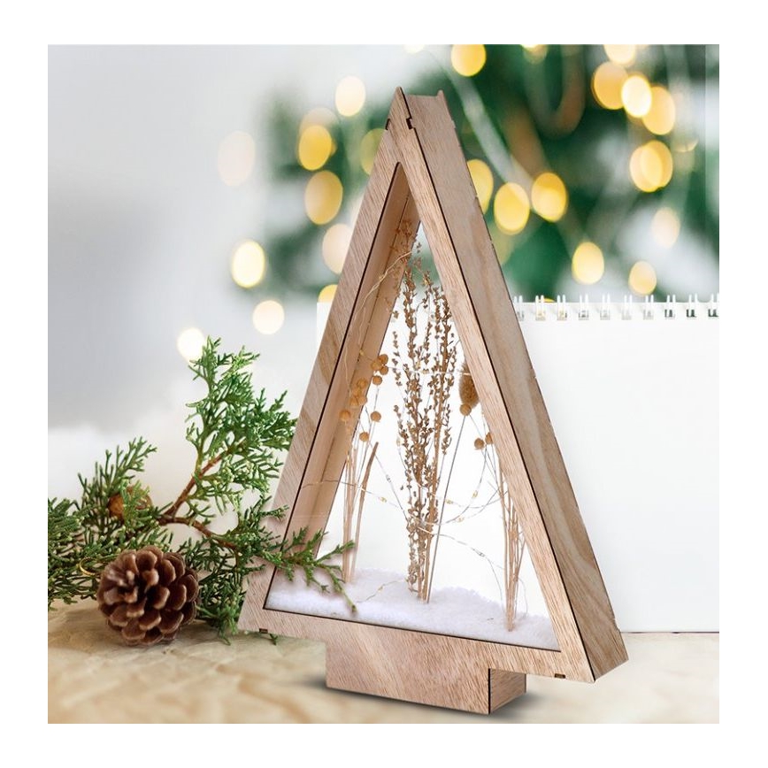 LED Vianočná dekorácia LED/2xAA zasnežené zimné kvety