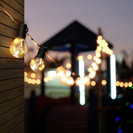 LED Vonkajšia dekoračná reťaz GIRLANDA 10xLED/3xAA 3m IP44 teplá biela