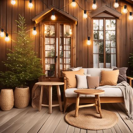 LED vonkajší dekoratívny reťazec GIRLANDA 10xLED/3xAA 3m IP44 teplá biela