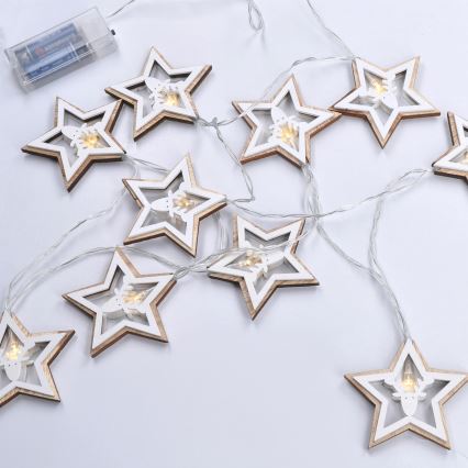 LED  reťaz 10xLED/2xAA 1,8m teplá biela