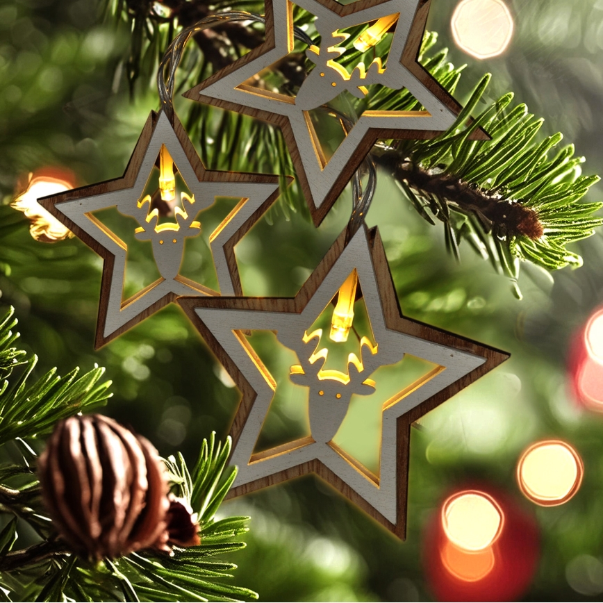 LED  reťaz 10xLED/2xAA 1,8m teplá biela