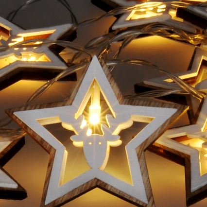 LED  reťaz 10xLED/2xAA 1,8m teplá biela