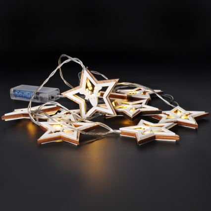 LED  reťaz 10xLED/2xAA 1,8m teplá biela