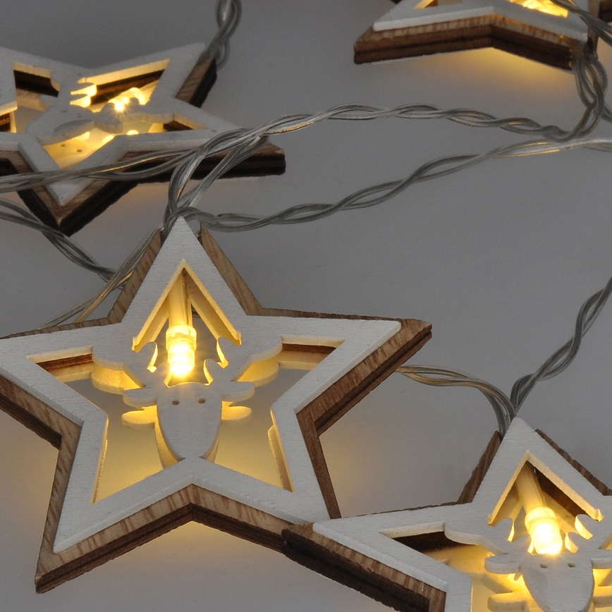 LED  reťaz 10xLED/2xAA 1,8m teplá biela