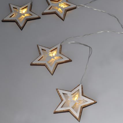 LED  reťaz 10xLED/2xAA 1,8m teplá biela