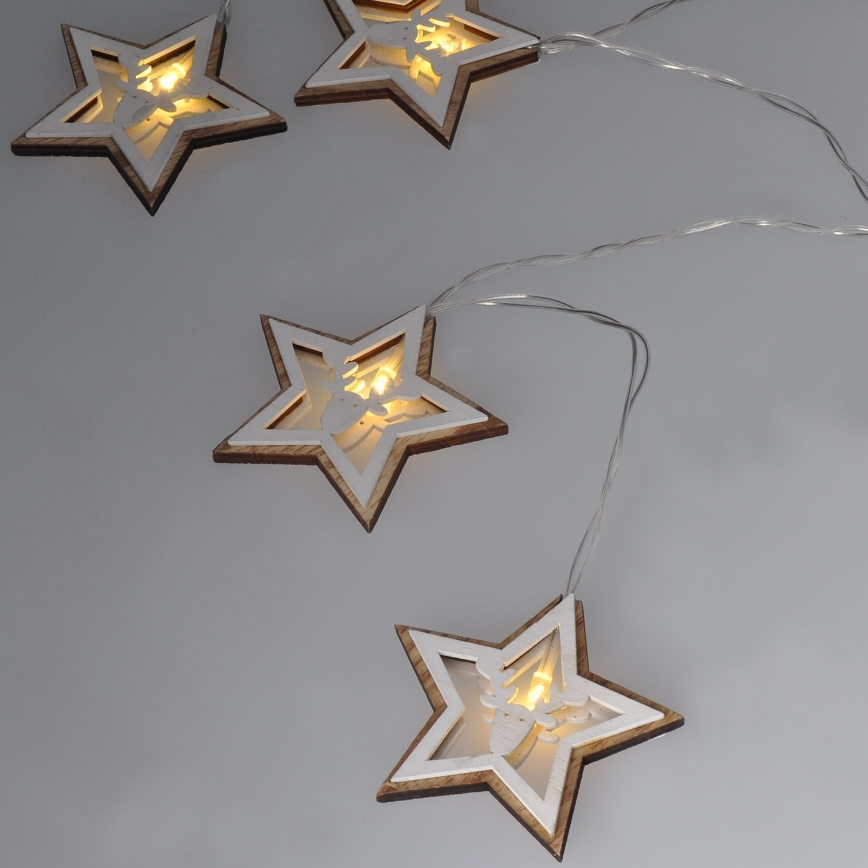 LED  reťaz 10xLED/2xAA 1,8m teplá biela