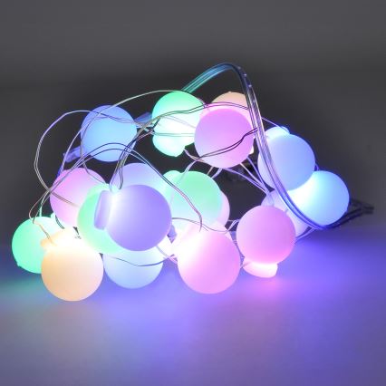 LED  reťaz 40xLED/2xAA 4,3 m viacfarebná