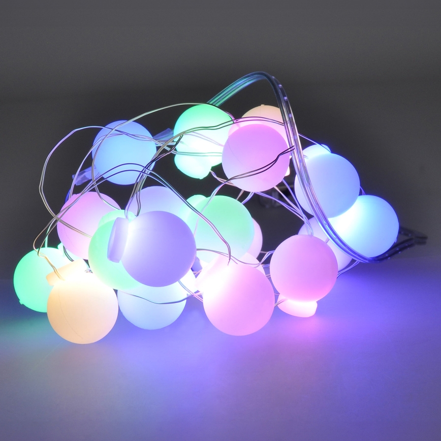 LED  reťaz 40xLED/2xAA 4,3 m viacfarebná