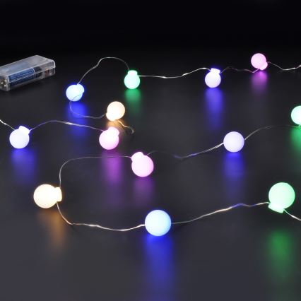 LED  reťaz 40xLED/2xAA 4,3 m viacfarebná