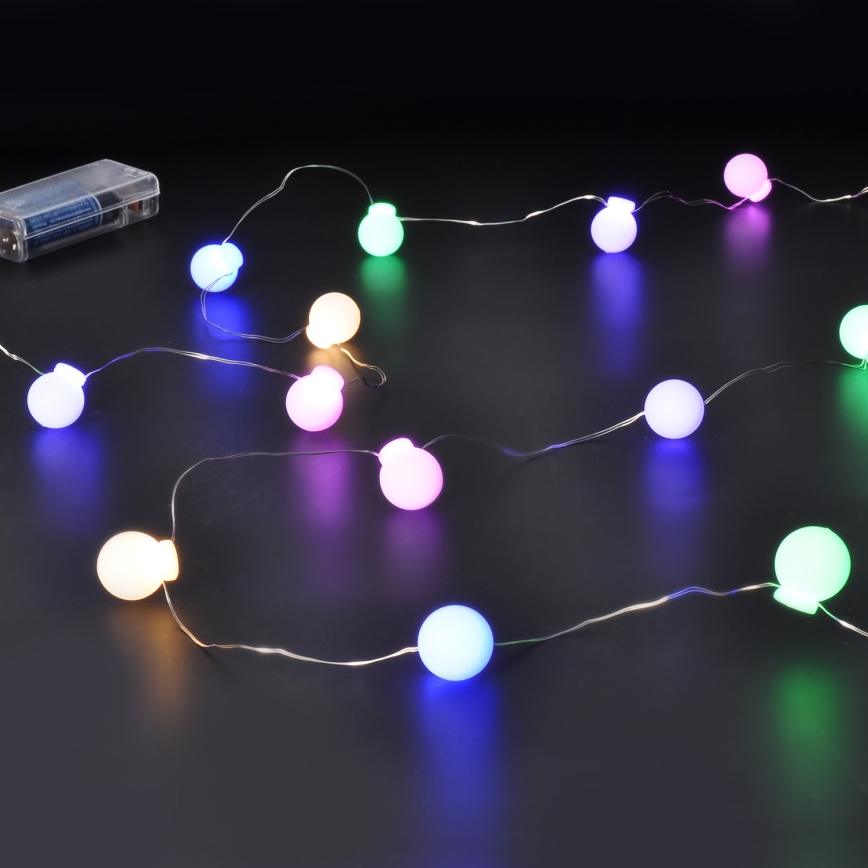 LED  reťaz 40xLED/2xAA 4,3 m viacfarebná