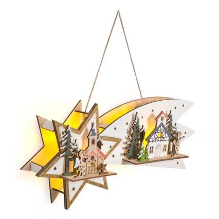 LED Vianočná dekorácia 10xLED/2xAA kométa